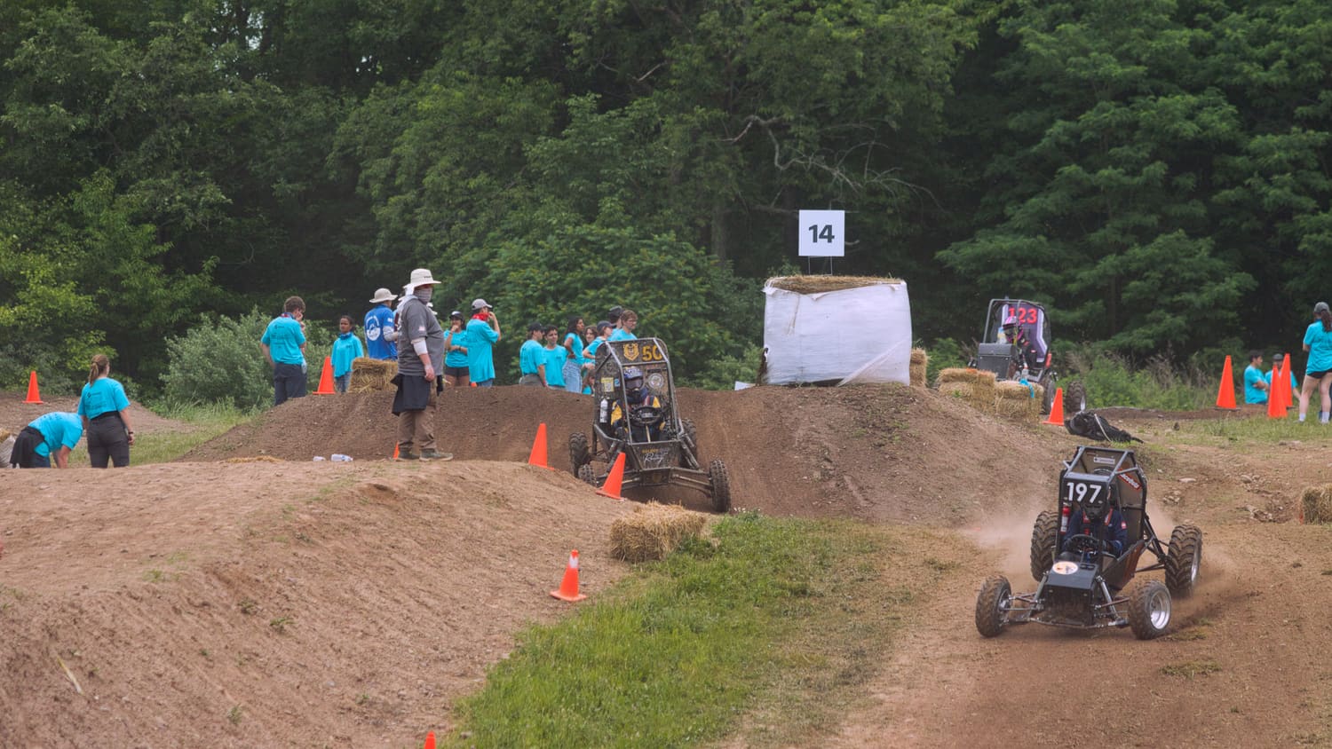 GBR4 working a bermed dirt section of the course